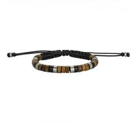 Bracelet souple edgar en acier 316l avec oeil de tigre marron