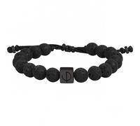 Bracelet souple orso en acier 316l avec lave noir
