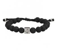Bracelet souple orso en acier 316l avec lave noir