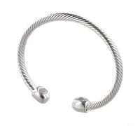 Bracelet Spirale Magnétique Fil en Or Rose Miroir Argent et Or avec Système de Réglage Dynamique du Fil (Argent)