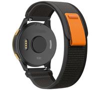 Bracelet Sport 20mm Nylon Élastique Compatible with Garmin Forerunner/Vivoactive/Venu Sq & Compatible with Amazfit Active/Bip/GTS - Noir+Gris