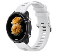 Bracelet Sport 20mm Silicone Compatible with Garmin Forerunner 245/645/55, Vivoactive 3/5/6 & Compatible with Samsung Galaxy Watch 6/5/4/3 - Blanc