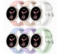 Bracelet Sport Compatible avec Garmin Forerunner 55/165/245/645/Vivoactive 6/5/3/Venu Sq/2 Plus/Hommes Femmes, 20mm Bracelets Souples Imperméable Silicone pour Garmin Vivomove 3/HR/Luxe, 6 pièces