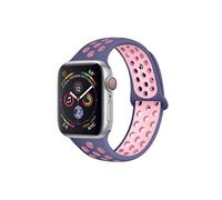 Bracelet Sport en Silicone Bicolor Remplacement pour Apple Watch Series 5 / 4 40mm - Bleu&Rose (Taille S)