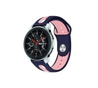 Bracelet Sport en Silicone Bicolor Remplacement pour Samsung Galaxy Watch 46mm SM-R800 - Bleu foncé&Rose (Taille S)