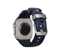 NOMAD Bracelet Sport Rocky Point Bleu Atlantique pour Apple Watch 46/49 mm - Finitions en Titane Naturel