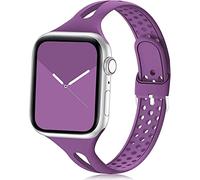 Bracelet Sport Fin Compatible Apple Watch 38 40 & 41 mm toutes Series, Respirant Léger Souple, Design Étroit en Silicone, Fermoir Fiable Inoxydable Réglable (Violet)