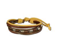 Bracelet Surfeur Silberdream Cuir Unisexe Marron - Cuir De Vachette Tannée - La1237b