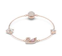Bracelet Swan, Cygne, Rose, Placage de ton or rosé L