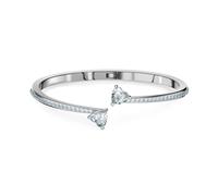 Bracelet-jonc Mesmera, Cœur, Blanc, Métal rhodié M
