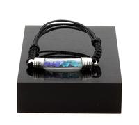 Bracelet Tanzanite + Apatite Paraiba Brut. Couleur Noir.