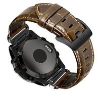 Bracelet tendance en cuir de vachette pleine fleur de 26 mm, compatible avec les modèles Fenix 8 AMOLED/8 Solar 51 mm/7X/6X/Instinct 3 AMOLED, design classique avec boucle réglable pour homme