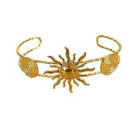 Bracelet tendance inspiré des étoiles de mer, conque, soleil, manchette ouverte en acier inoxydable, bracelet réglable, ornement de poignet empilable côtier, taille unique, Comme décrit