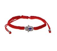 Bracelet tendance rouge avec cordon bleu mauvais œil Fatma main Kabbale Bracelets à breloques pour filles garçons mauvais œil bleu Fatma main Kabbale, Red, Comme décrit, Comme décrit.
