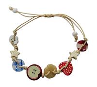 Bracelet tendance sur le thème de la jeune pomme avec des matériaux en résine robuste et une ficelle de couleur élégante unique pour un usage quotidien décontracté, taille unique, Comme décrit