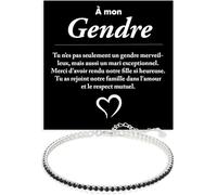 Bracelet Tennis Gendre Argent Sterling 925 Anniversaire Idées Cadeaux pour lui, Bracelet Homme Or Idée Cadeau Noël - Coffret avec DÉDICACE inclus. (Bracelet Gendre Tennis)