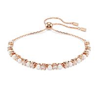 Bracelet Tennis Matrix, Crystal Pearl, Tailles rondes, Blanc, Placage de ton or rosé OS