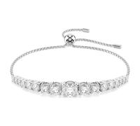 Bracelet Tennis Matrix, Dégradé de tailles rondes, Blanc, Métal rhodié OS