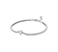 Pandora Timeless Bracelet Rivière Cœur Scintillant en argent sterling avec zircones cubiques transparentes, 18
