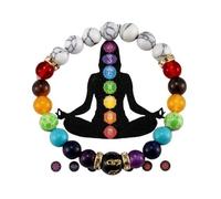 Bracelet tibétain Chakra Symbols multicolore pierres naturelles amulette porte-bonheur moines tibétains Talisman protection bénédiction bouddhisme mantra sacré yoga idée cadeau homme femme