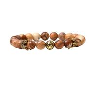 Bracelet tibétain couleur bois pétrifié cristal naturel amulette porte bonheur moines tibétains Talisman protection bénédiction bouddhisme mantra sacré yoga idée cadeau homme femme