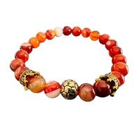 Bracelet tibétain couleur rouge orange corne cristal naturel amulette porte-bonheur moines tibétains Talisman protection bénédiction bouddhisme mantra sacré yoga idée cadeau homme femme