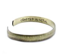 Bracelet Tibétain en Laiton - Feuille Tribale Mince- Vendu par 1