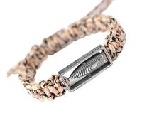 Bracelet tissé à la main Femmes Men S925 Silver Bracelets Camouflage Umbrella Rope Bangles Couple Fashion Vacation Bijoux pour la prospérité Love Bonne chance, beige Cinnabar (couleur: orange)