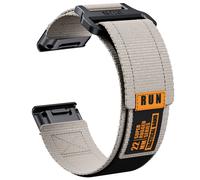 Bracelet Tissé en Nylon pour Garmin Fenix 8 Grey Orange 22 mm