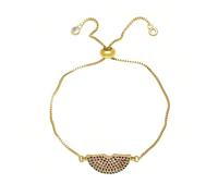 Bracelet Tissé,Plage Réglable Bracelet Doré Pastèques Amitié Bracelets Vert Tissu Tissé Bracelet Fruit Coloré Zircon À La Main Cheville Femmes Homme Cadeau