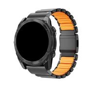 Bracelet titane 26mm Pour Garmin Enduro 3/2 Fenix 8/7X Pro 51mm 6X Band Pour Garmin Tactix 7/7Pro Bracelet montre métal silicone. Accessoires(Black orange,26mm(Tavtix 7/7pro))