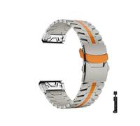 Bracelet titane à ajustement rapide 22 26mm Pour Garmin Fenix 8 47 51mm 7 7X 6 6X Pro 5 5X Plus Tactix7 Enduro 3 Bracelet acier inoxydable(Titaniumorange,22MM MARQ SERIES_-TITANIUM)