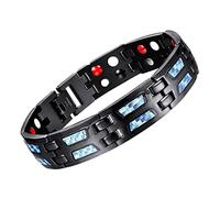 Bracelet Titanium Power, Bracelet en fibre de carbone, Titane bleu carbone, Fit Plus, Raffermissement du corps pour hommes, Longueur réglable