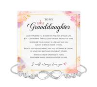 Bracelet « To My Granddaughter » de la part d'une grand-mère ou d'un grand-père avec message sincère et boîte, cadeau pour petite-fille de la part des grands-parents pour l'obtention d'un diplôme