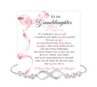 Bracelet « To My Granddaughter » de la part d'une grand-mère ou d'un grand-père avec message sincère et boîte, cadeau pour petite-fille de la part des grands-parents pour l'obtention d'un diplôme