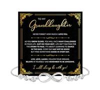 Bracelet « To My Granddaughter » de la part d'une grand-mère ou d'un grand-père avec message sincère et boîte, cadeau pour petite-fille de la part des grands-parents pour l'obtention d'un diplôme