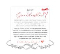 Bracelet « To My Granddaughter » de la part d'une grand-mère ou d'un grand-père avec message sincère et boîte, cadeau pour petite-fille de la part des grands-parents pour l'obtention d'un diplôme