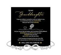 Bracelet « To My Granddaughter » de la part d'une grand-mère ou d'un grand-père avec message sincère et boîte, cadeau pour petite-fille de la part des grands-parents pour l'obtention d'un diplôme