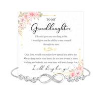 Bracelet « To My Granddaughter » de la part d'une grand-mère ou d'un grand-père avec message sincère et boîte, cadeau pour petite-fille de la part des grands-parents pour l'obtention d'un diplôme