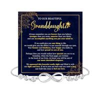 Bracelet « To My Granddaughter » de la part d'une grand-mère ou d'un grand-père avec message sincère et boîte, cadeau pour petite-fille de la part des grands-parents pour l'obtention d'un diplôme