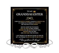 Bracelet « To My Granddaughter » de la part d'une grand-mère ou d'un grand-père avec message sincère et boîte, cadeau pour petite-fille de la part des grands-parents pour l'obtention d'un diplôme