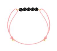 Bracelet tourmaline noire & cordon rose