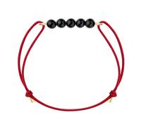 Bracelet tourmaline noire & cordon rouge