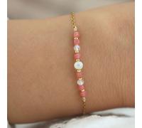 Bracelet tourmaline rose et pierre de lune naturelle