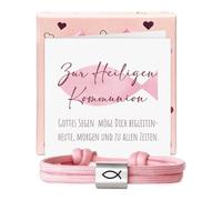 Bracelet Tressé Ajustable Poisson Ichthus Cadeau Bapteme Fille Garçon | Cordon Milan tressé | Ajustable résistant | Baptême Communion | Boîte cadeau + carte | Enfants garçons filles