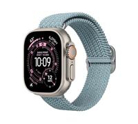 Bracelet tressé Apple Watch RHINOSHIELD pour Apple Watch Series Ultra/Ultra 2/9/8/7/SE/3[42 mm/44 mm/45 mm/49 mm]Résiste à l'eau et à la transpiration, bracelet souple, matériaux recyclés-Bleu Givré