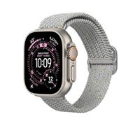 Bracelet tressé Apple Watch RHINOSHIELD pour Apple Watch Series Ultra/Ultra 2/9/8/7/SE/3 [42mm/44mm/45mm/49mm]Résiste à l'eau et à la transpiration, bracelet souple, matériaux recyclés-Gris Urbain