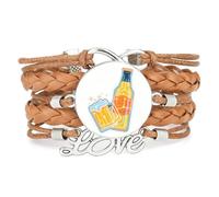 Bracelet Tressé Multicouche Ajustable En Cuir Cyber Neon, Style Ethnique, Idéal Pour Une Bouteille D'Amitié Lors D'Un Festival De La Bière. Accessoire D'Amour, Cadeau D'Anniversaire Ou De Noë