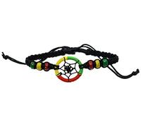 Bracelet tressé Rasta Afrique Dream Catcher capteur de Reve Africain Reggae Marley Jamaique Surf Surfeur