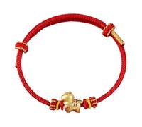 Bracelet tressé rouge pour le Nouvel An 2026, tissé à la main, réglable avec breloque cheval doré, bracelet porte-bonheur porte-bonheur pour le Nouvel An, bijoux cadeaux pour femmes et hommes, taille